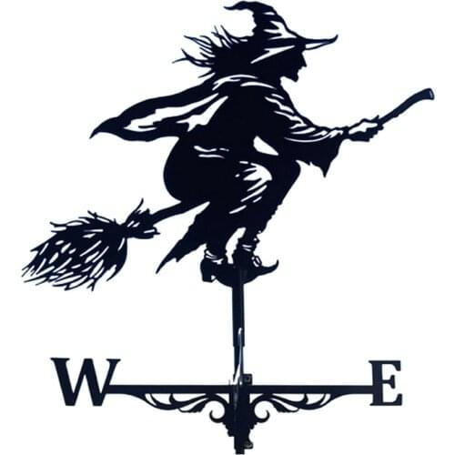 Witch Weathervane Weather Vane Wind Direction Indicator Garden Durable Decor-ABUX