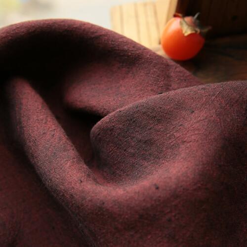 High quality flax fabric Carbon red high count and high density yarn-dyed linen fabric Spring Autumn Dresses and Garments tissu