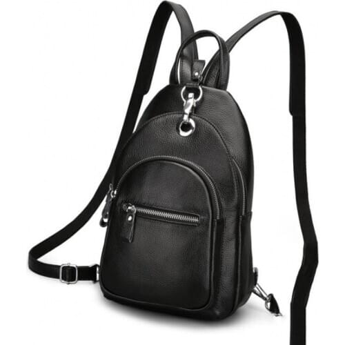 Women backpack genuine leather female knapsack high quality top layer cow skin fashion designer zipper handbag with soft handle