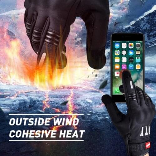 2pcs Full Finger Winter Warm Motorcycle Gloves Waterproof Gloves Touch Screen Guantes Motorbike Protective Gloves Cycling Racing