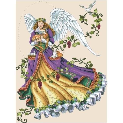 Gold Collection Counted Cross Stitch Kit Guardian Angel and Deer Dove Goddess dim 03820 3820