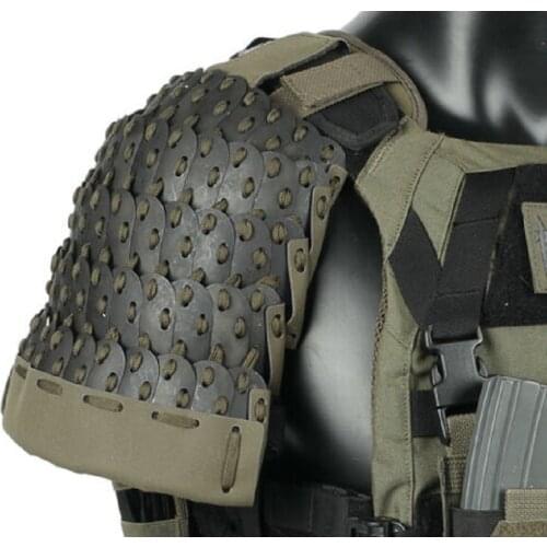 1 Pair Tactical Vest Stainless Steel 500D Nylon Shoulder Guard Protector Armour