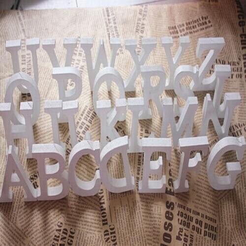 1pc DIY Wooden Letters Ornaments White Alphabet Wedding Birthday Party Home Decorations Handmade Personalised Decorations