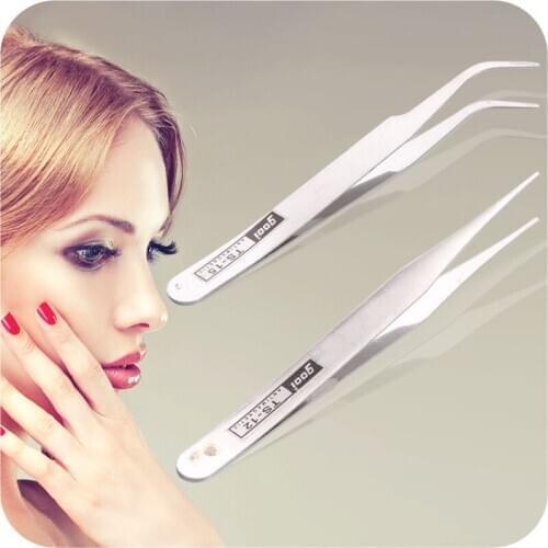 1PCS Eyelash Tweezers Stainless Straight Eyelash Extension Eyebrow Trimming Makeup Tools Accessories Eyebrow Nail Tweezers Set