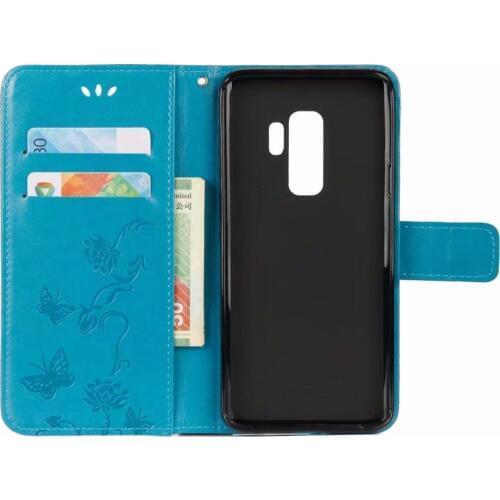 100pcs/lot free shipping Butterfly printing Wallet PU Leather+TPU Case for Samsung S9/S9PLUS/A8 2018