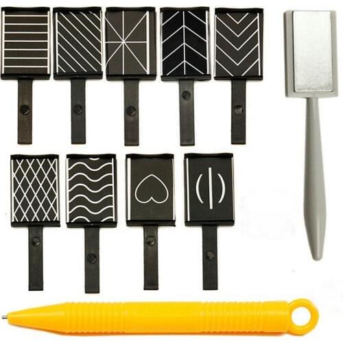 11 Pieces/set 3D Nail Art Magnet Stick Cat Eye Effect UV Nail Gel Polish Drawing Magnetic Vertical Stick Pen Magical Nail Tools
