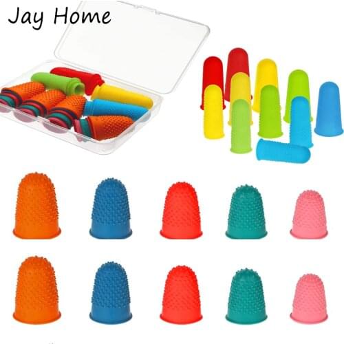 14pcs Rubber Finger Protector Embroidery Needlework Finger Cover Sewing Thimble Fingers Thimble DIY Quilting Sewing Accessories