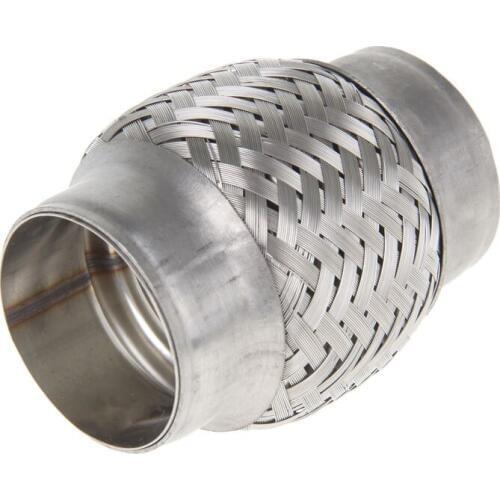 51x100mm Stainless Steel Braided Flexible Exhaust Pipe Muffler 51mm x 100mm, For all car Muffler corrugation. Repair Tube Joint