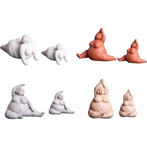 Abstract Handmade Yoga Decor Resin Fat Lady Figurine Statue Ornament Gifts Souvenirs