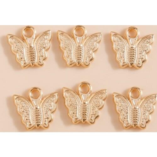 30pcs/lot Gold Color Zinc Alloy Butterfly Charms Beads for Jewelry Making Necklaces Bracelets Pendants DIY Handmade Jeweley