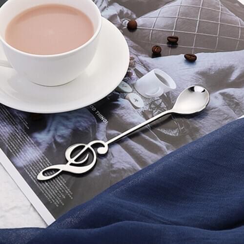 Teaspoon Stainless Steel Colorful Coffee Spoon Creative Mug Musical Note Milk Mixer Dessert Spoons Music Bar Table Accessories