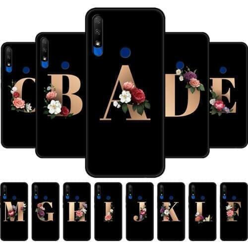 For Honor 9X Global Case Honor 9X Premium Case Silicon Soft Back Phone Cover black tpu case Funny Custom name Letter