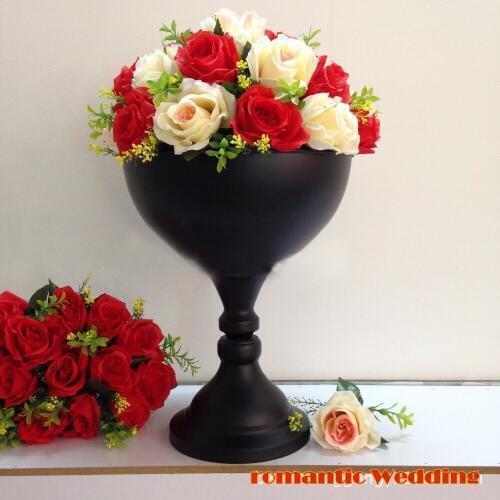 30cm 12" tall black metal Party flower vase wedding Table centerpiece decoration Party supplies 10pcs/lot