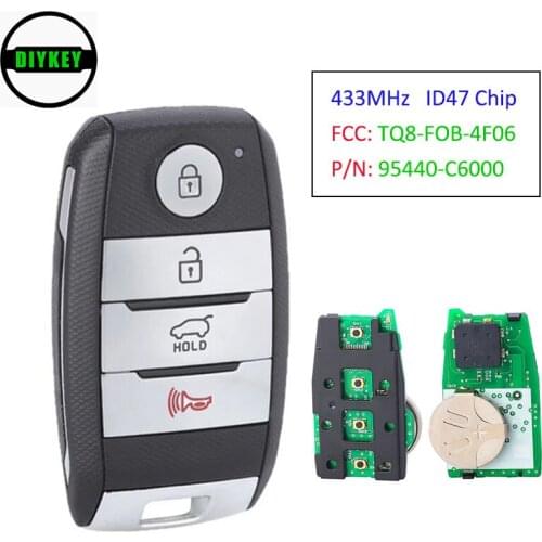 DIYKEY OEM Keyless Go Smart Remote Key 433MHz ID47 for KIA Sorento 2015 2016 2017 2018 TQ8-FOB-4F06 P/N: 95440-C6000 (UMa PE)