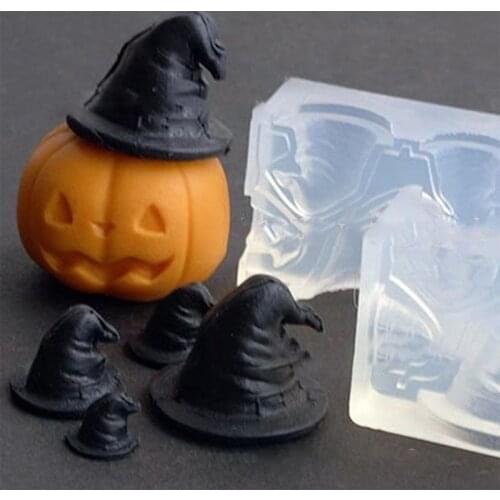 DIY Clear Silicone Stereo Pumpkin Mini Witch Hat Mold for Jewelry Making Tools Resin Craft Epoxy Molds L4ME