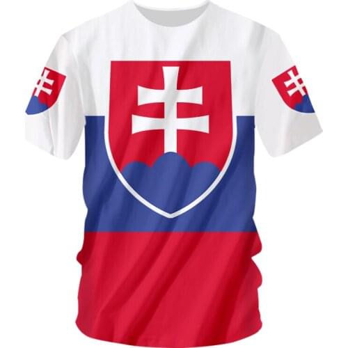 IFPD Men EU Size 3D Printed Slobakia Flag T Shirts Summer Slobakia Jersey Summer Short Sleeves Oversize T-shirts 6XL Sportwear