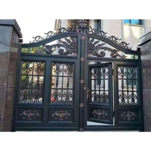 2021 Hotsale Aluminium Driveway Swing & Sliding Gates Price By Sq.m Shipping Extra Hc-Ag107