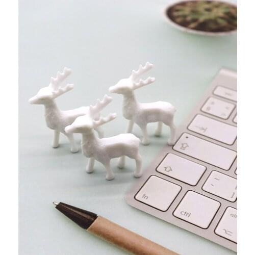 6Pcs Artificial mini deer doll garden model geometric deer statue home decoration childrens toy miniature wedding decoration