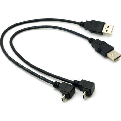 USB 2.0 Male to Micro USB Up & Down Angled 90 Degree Cable 20cm 30cm 100cm 1ft 3ft , MicroUSB Angled Cable