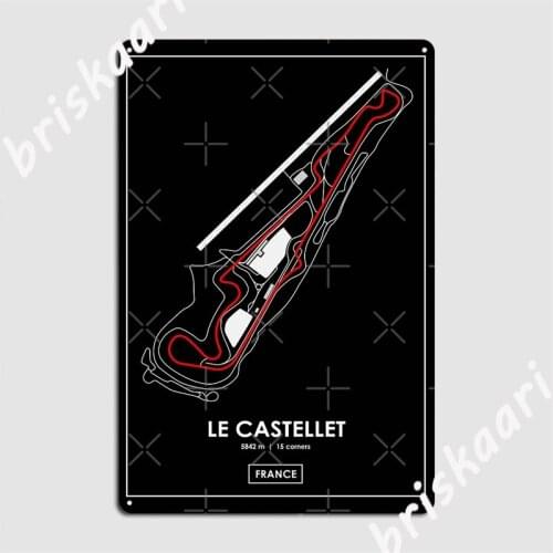 Le Castellet France Track Map 2.0 Red Metal Signs Wall Cave Bar Cave Designing Plaques Tin sign Posters