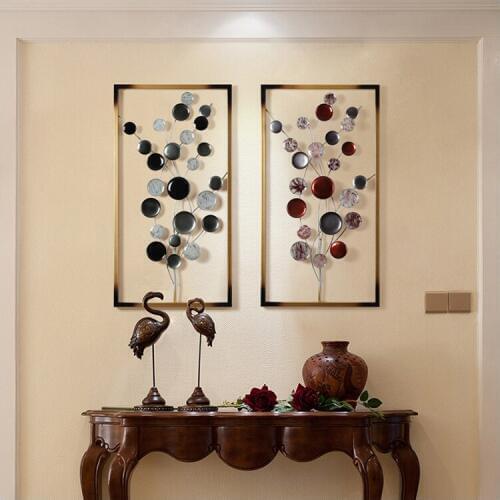 European Wrought Iron Wall Hanging Crafts Decoration Home Livingroom Sofa Background Corridor Wall Sticker Mural Ornaments Decor