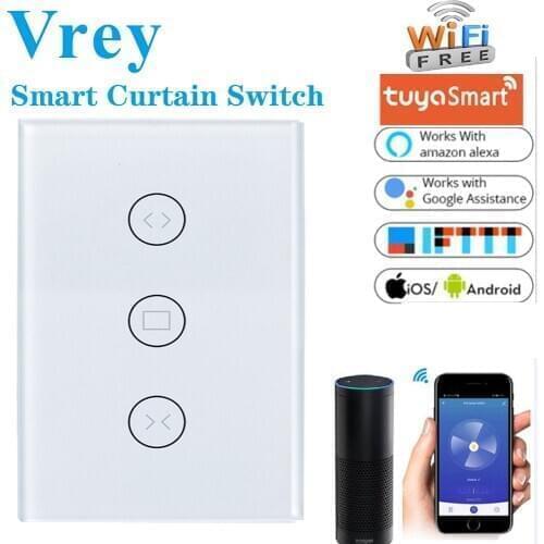 Tuya Smart life WiFi Curtain Blind Switch US Standard Curtain Touch Switches Control Curtain moto Switches Work AlexaGoogle Home