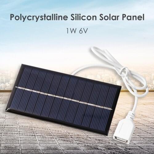1W 6V Portable Solar Panel Mini DIY Solar System for Phone Power Bank Fan Battery Cell Chargers Small Home Lighting System
