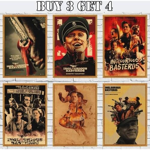Classic Movie Poster Inglourious Basterds Vintage Poster Retro Kraft Paper Wall Art Home Decor Stickers Bar Posters