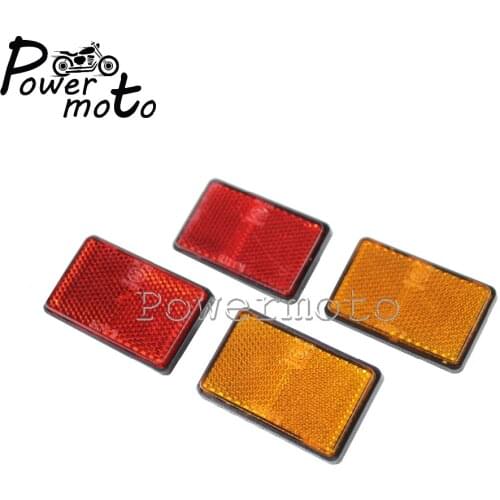 1 Pair Yellow Red Reflectors Safety Warning Reflector Mounting Screw On Back For Motorcycle Truck ATV Dirt Bike Car