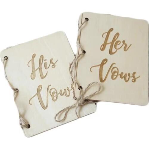 1PC Photo Props Small Manual Wedding His/Her Vows Booklet Innovative Decoration Card Wedding Accessories Greeting Card