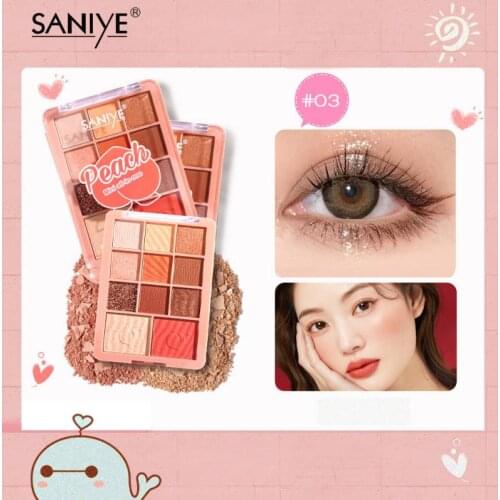 SANIYE Eyeshadow Palette Easy To Color Waterproof Matte Shimmer Eye Shadow Glitter Highlighter Blush Palette Makeup TSLM2