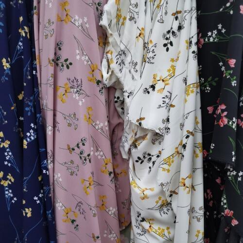 DIY Chiffon Fabric Printed Dress Material Stretchy Scarf Blouse DIY Craft Cosplay Fabric 1 Yard