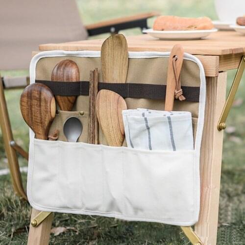 Outdoor Picnic BBQ Foldable Storage Pack Holder Camping Tableware Cutlery Storage Bag Chopsticks Spoon Fork Organizer