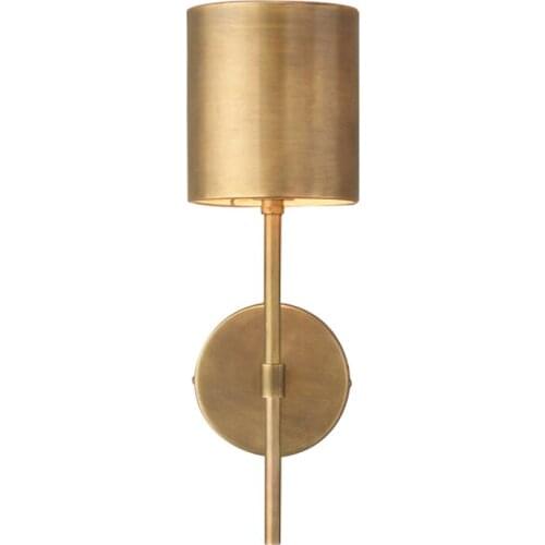 Post modern luxury copper RH wall lamps bedroom living room American retro study corridor deco wall sconces lights E14 fixtures
