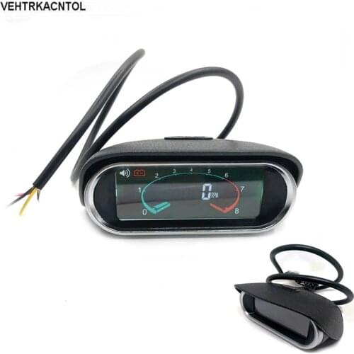 VEHTRKACNTOL Universal 12v 24v Excavator Boat Car Truck Tachometer Tach Gauge RPM Hour Meter