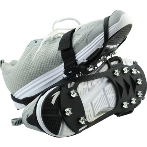 Outdoor Ice Floes Gripper 10 Nails, Snow Crampons Strap Climbing Cleats Spikes Non Slip Boots Silicone Ice Stud Shoes Grip