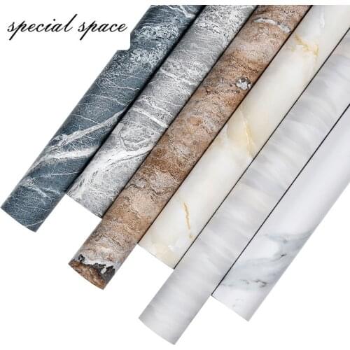 Waterproof Oil-proof Marble Self Adhesive Wallpaper Vinyl Film Wall Stickers Bathroom Bedroom Kitchen Furniture Home Improvement