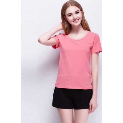 SoftFox women sleepwear summer womans pajams 100% cotton with pant woman sleepwear and T-shirt nightgown woman nightwear