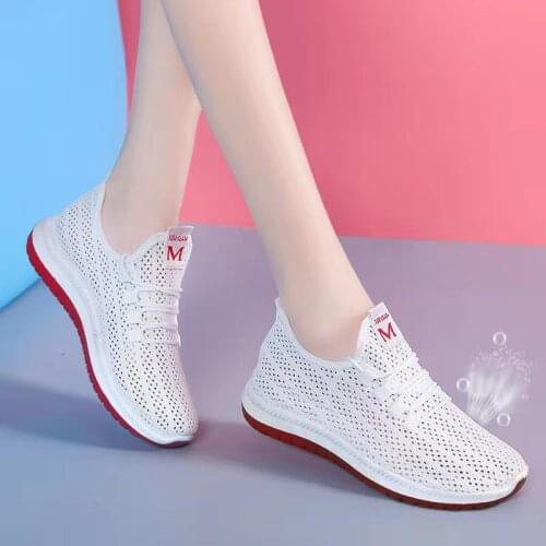 Running Shoes for Women Sneakers Flying Woven Mesh Sports Female Students Shoes Version All-match Breathable Mesh Trendy Shose