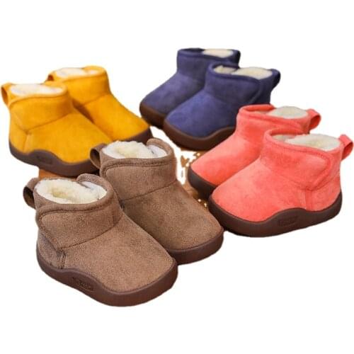 Winter Boots for Toddler Girl Shoes Plush Warm Fashion Kids Short Boots Soft Bottom Non-slip Infant Boys Shoes Cotton SCW012
