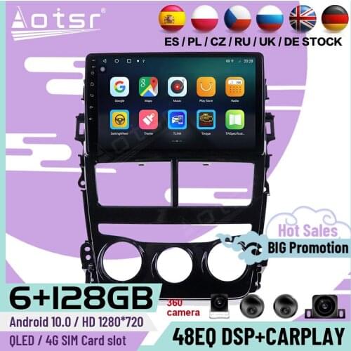 128G Carplay Multimedia Stereo Android 10 Player For Toyota Yaris Vios 2017 2018 2019 2020 GPS Navi Car Radio Receiver Head Unit