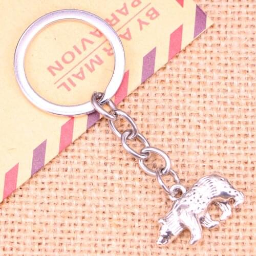 20pcs Fashion Keychain 24x15mm bear california state flag Pendants DIY Men Jewelry Car Key Chain Ring Holder Souvenir For Gift