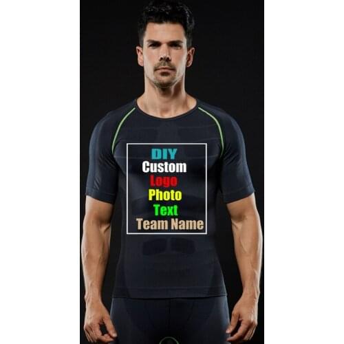 2020 Custom Logo Mens Tight Sport Short Sleeve Body Shaper Lightweight Pressure Comfortable Breathable Quick Dry Seamless Sport
