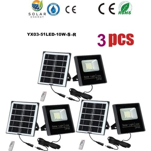 3pcs 51leds Solar Light smart on at night Outdoor Solar Lamp Waterproof Wall Street Garden light Emergency Security Night Lighti