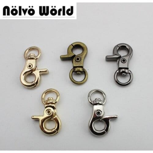 50pcs 6 colors 9*30mm retro bronze small trigger snap hook clasp clip for chain, swivel dog leash bags small purse adjusted