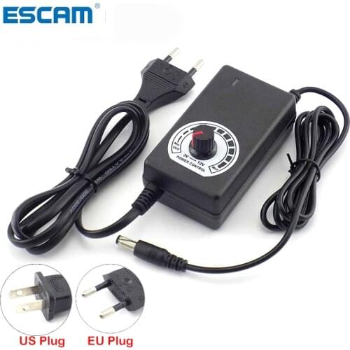 AC 100-220V to DC Adjustable Adapter 3-12V 2.0A CCTV Camera Power Supply Universal Charger for Led Strip Light 5.5*2.5mm K09