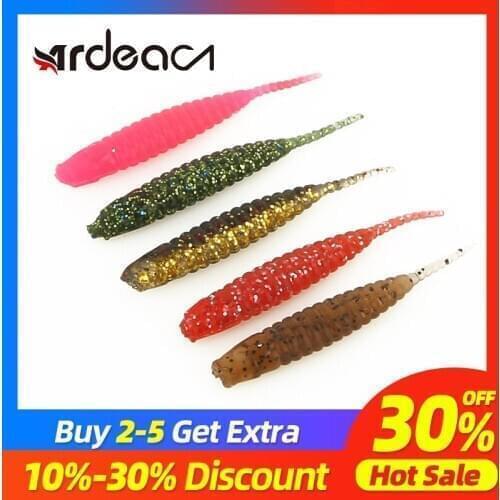 Ardea Soft Lures worm Baits Fishing Lure 40mm 0.4g 12pcs Shad Silicone Bait Tail Jigging Wobblers Bass Pike Fishing Tackle
