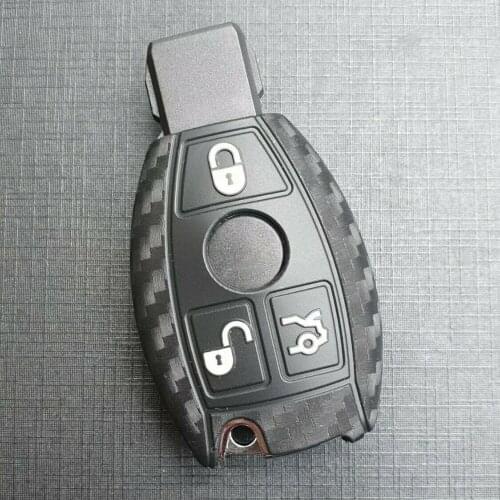 3 Buttons Car Key Case Cover Shell For Mercedes A C E S Class W211 W245 W204 W205 W212 CLA BGA Carbon Fiber Remote Key Protector