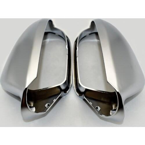 For Audi A6 S6 C7 4G Side Wing Mirror Covers Caps Silver Matte Chrome 2013 2014 2015 2016 2017 2018 Aluminum Brushed