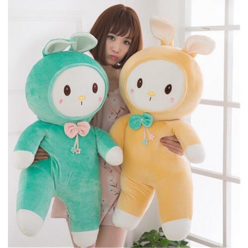 Fancytrader Soft Plush Bunny Pillow Toy Big Giant Lovely Stuffed Cartoon Animals Rabbit Doll Cushion 95cm Girls Birthday